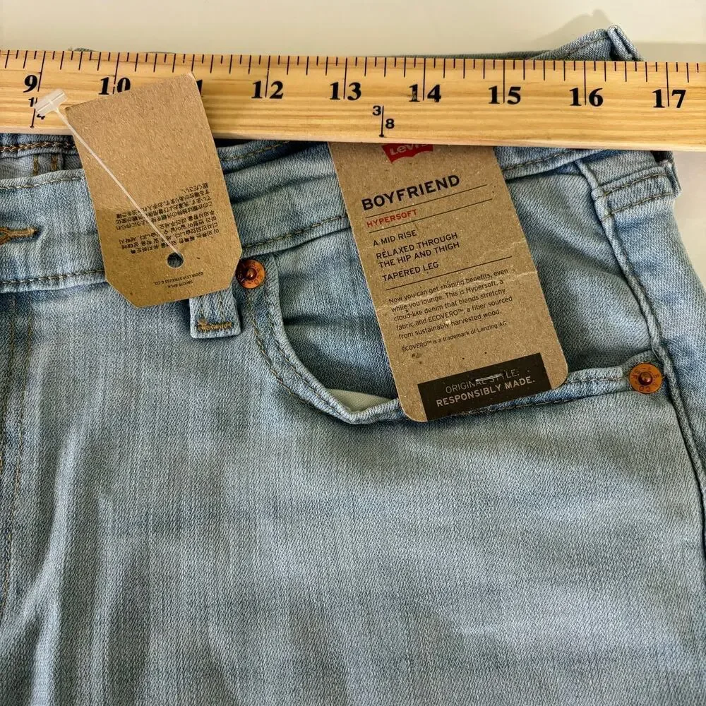 Levi's Boyfriend Jeans Women's Size 31 Mid Rise Relaxed Tapered Stretch Denim